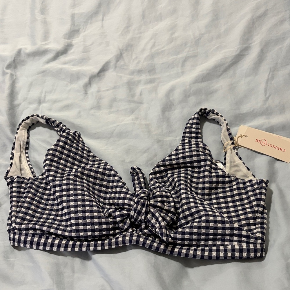 Bravissimo Whitsunday Bikini Top Gingham New NWT 30H